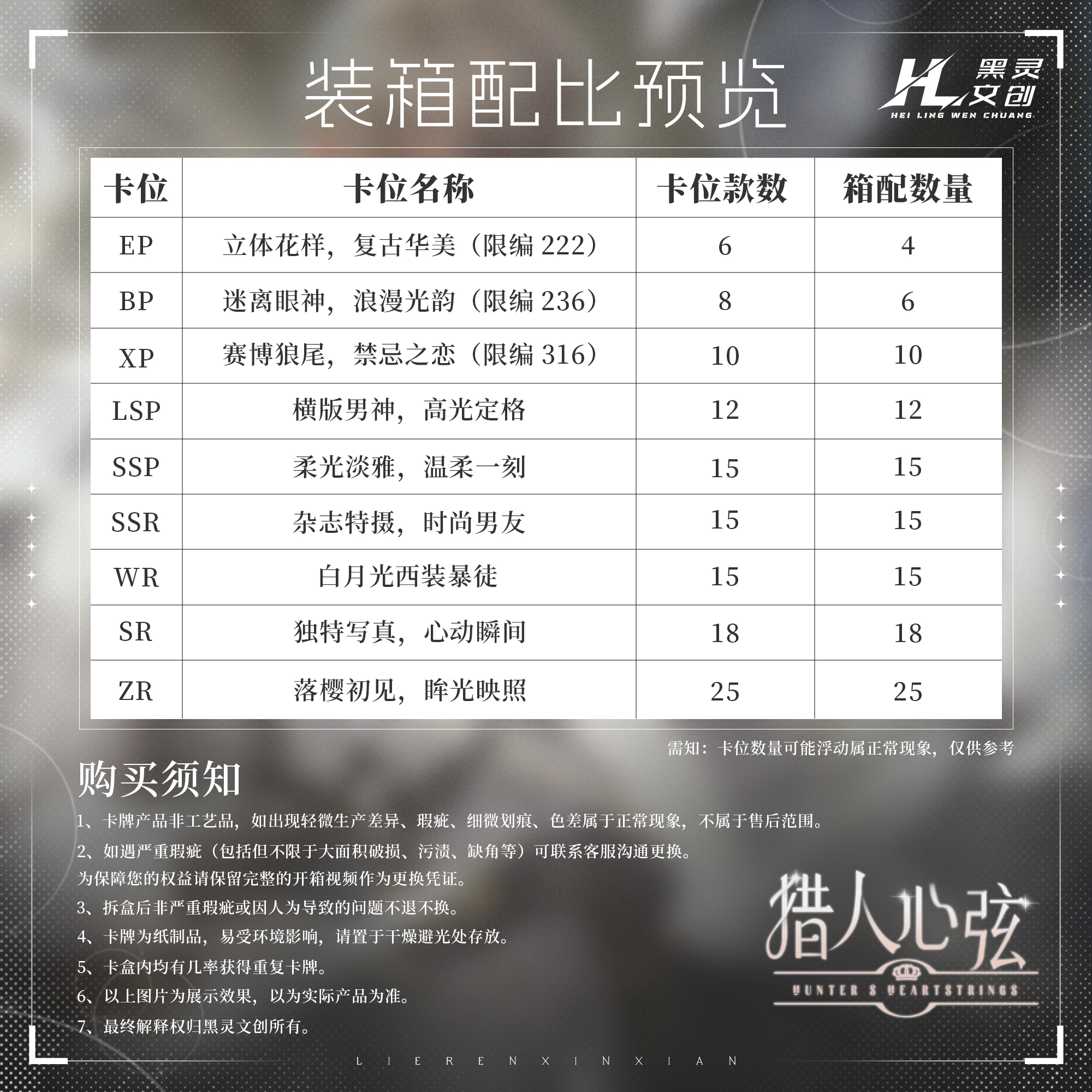 Love and Deepspace A6 Paper-Clip Film-Inlaid Cards: "Hunter's Heartstring" First Release